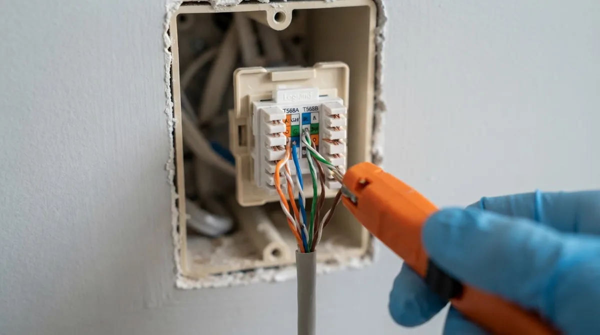 Как подключить интернет-розетку RJ-45 по схеме T568A и T568B